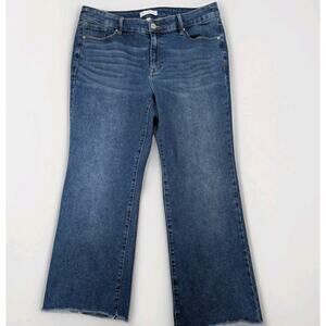 Lane Bryant Flex Magic Mid Rise Cropped Jeans Raw Hem 16 Curvy Chic Normcore